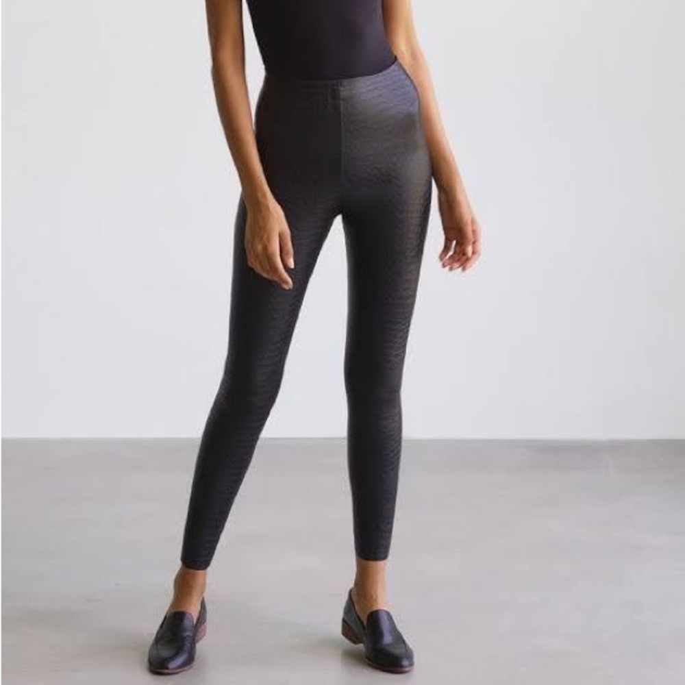 Commando Croc effect leather leggings